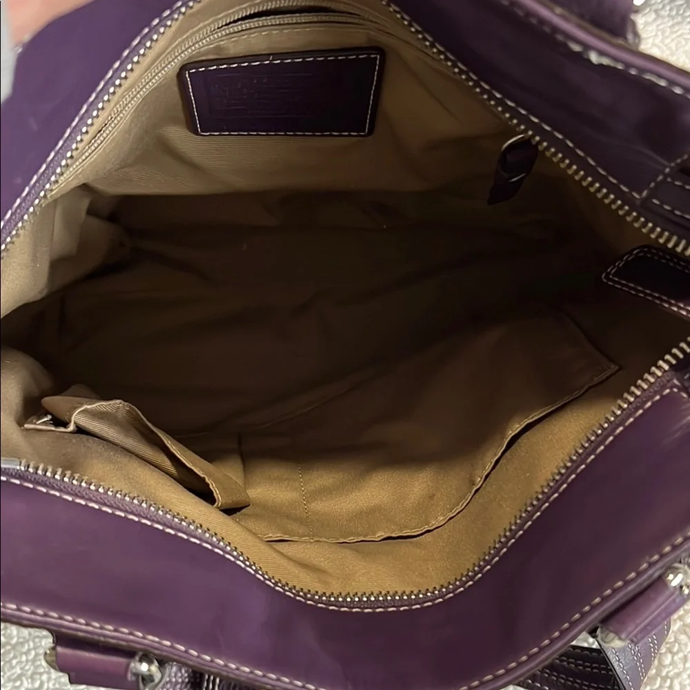Coach Hamilton Purple Pebbled Leather Bag